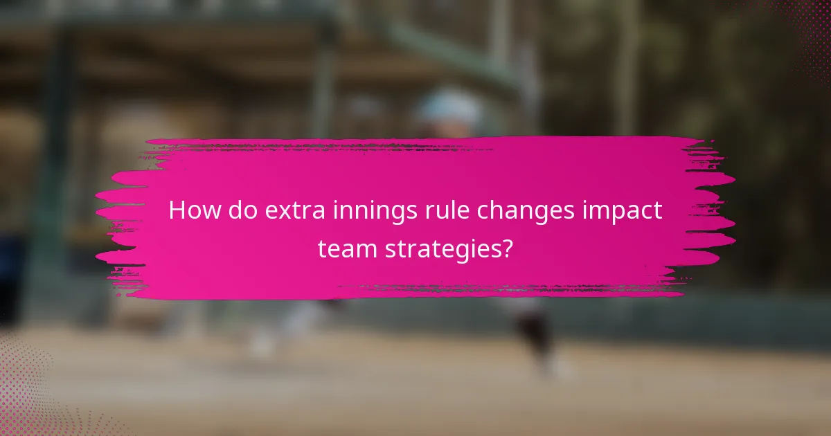 How do extra innings rule changes impact team strategies?