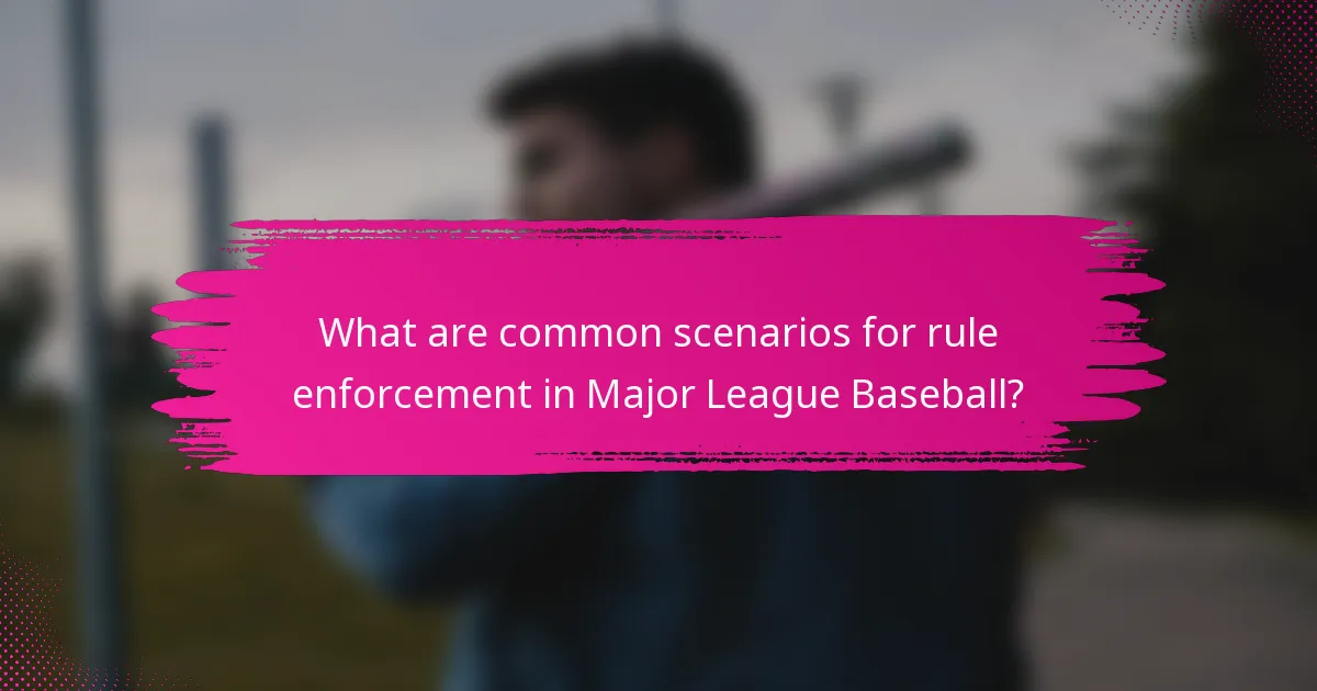 What are common scenarios for rule enforcement in Major League Baseball?