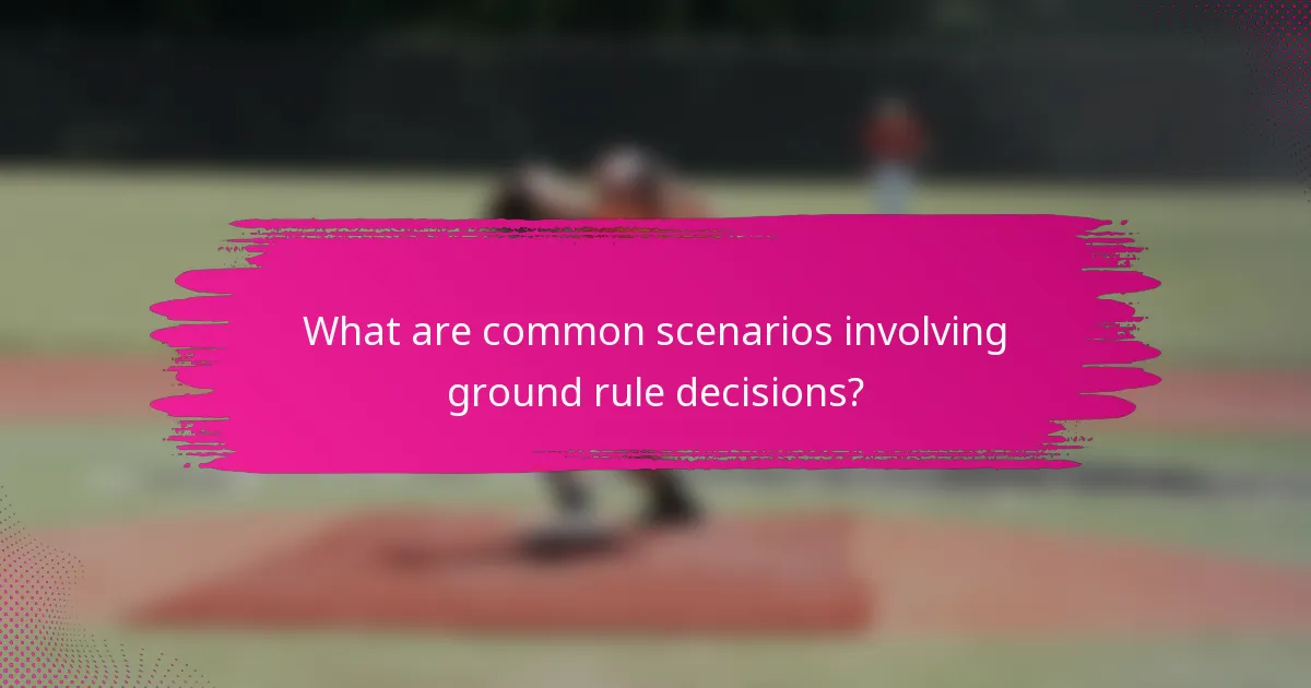 What are common scenarios involving ground rule decisions?