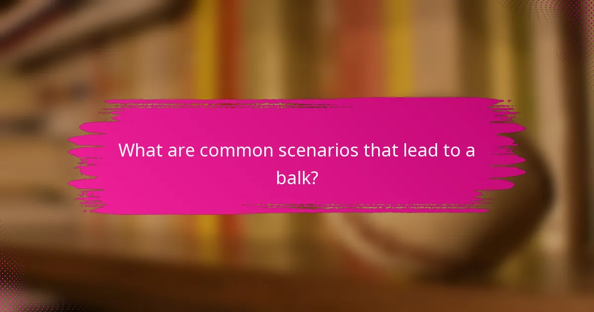 What are common scenarios that lead to a balk?