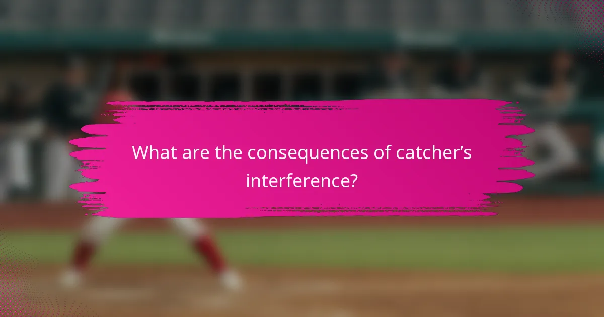 What are the consequences of catcher’s interference?