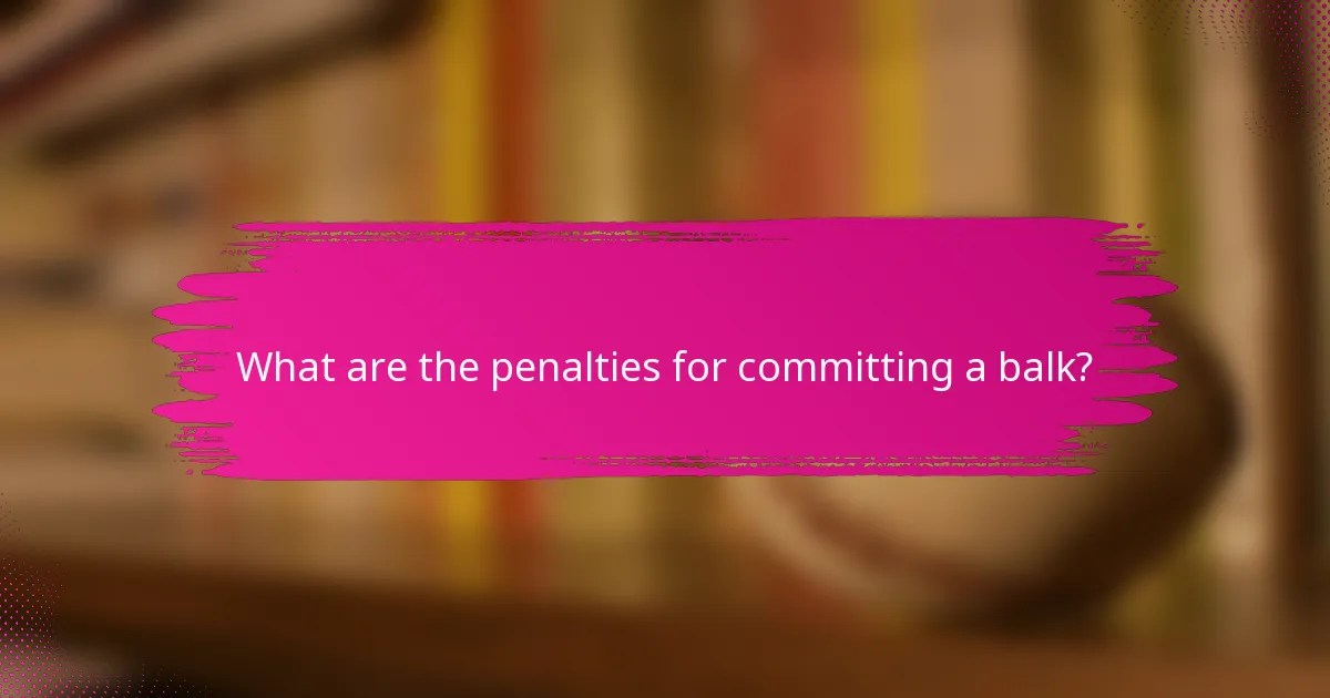What are the penalties for committing a balk?